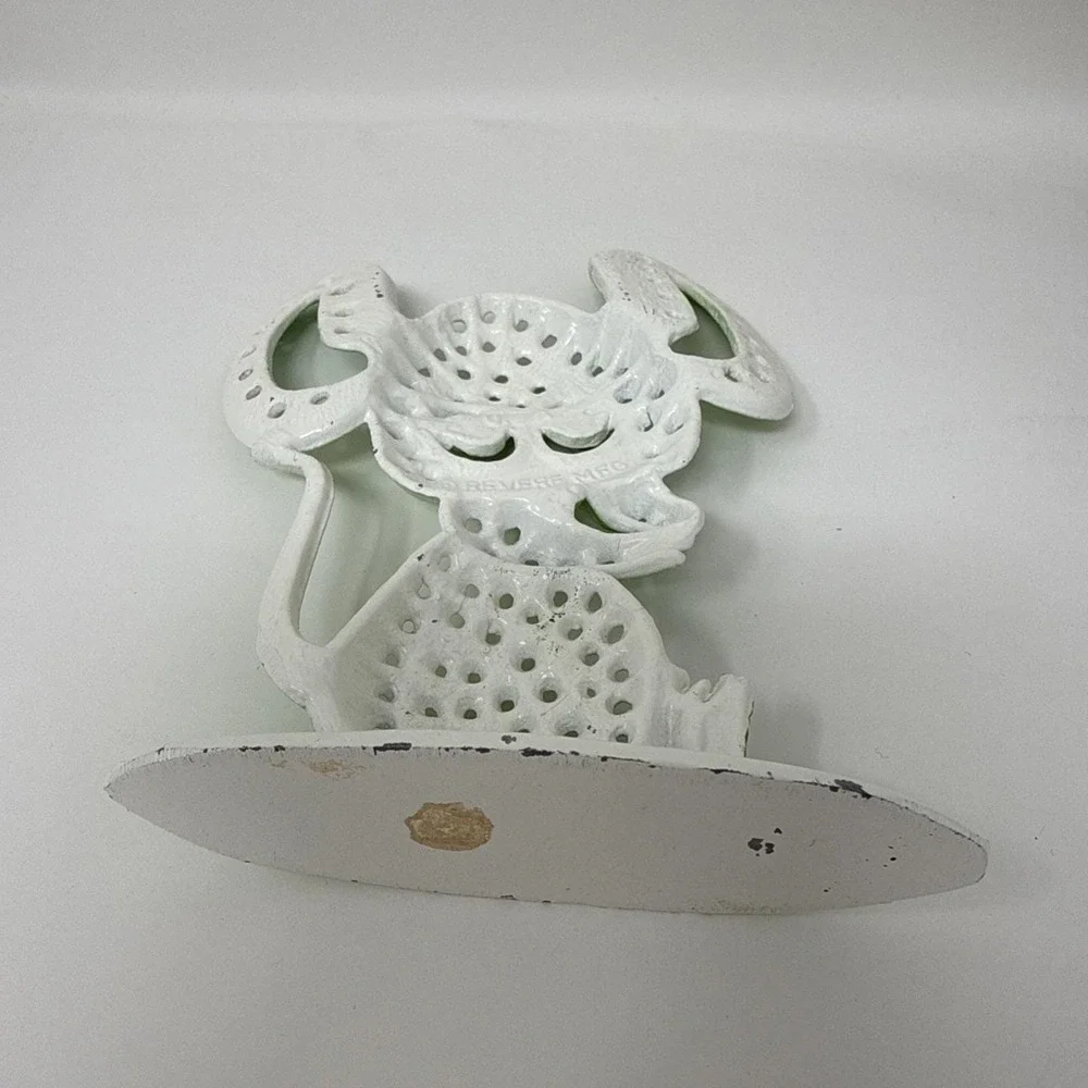 Retro Metal Green MOUSE Shape Earring Holder Google Eyes Revere Mfg USA VTG 70s